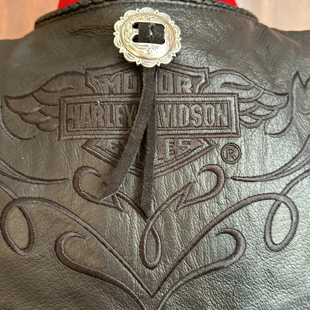 Upcycled Harley Davidson Leather Vest S - Picture 3 of 8